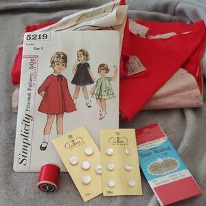 Vintage, Toddler's Dress Pattern & Materials